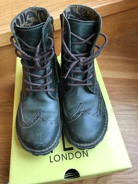 Fly London Marl Brogue Ankle Boot, Petrol Green